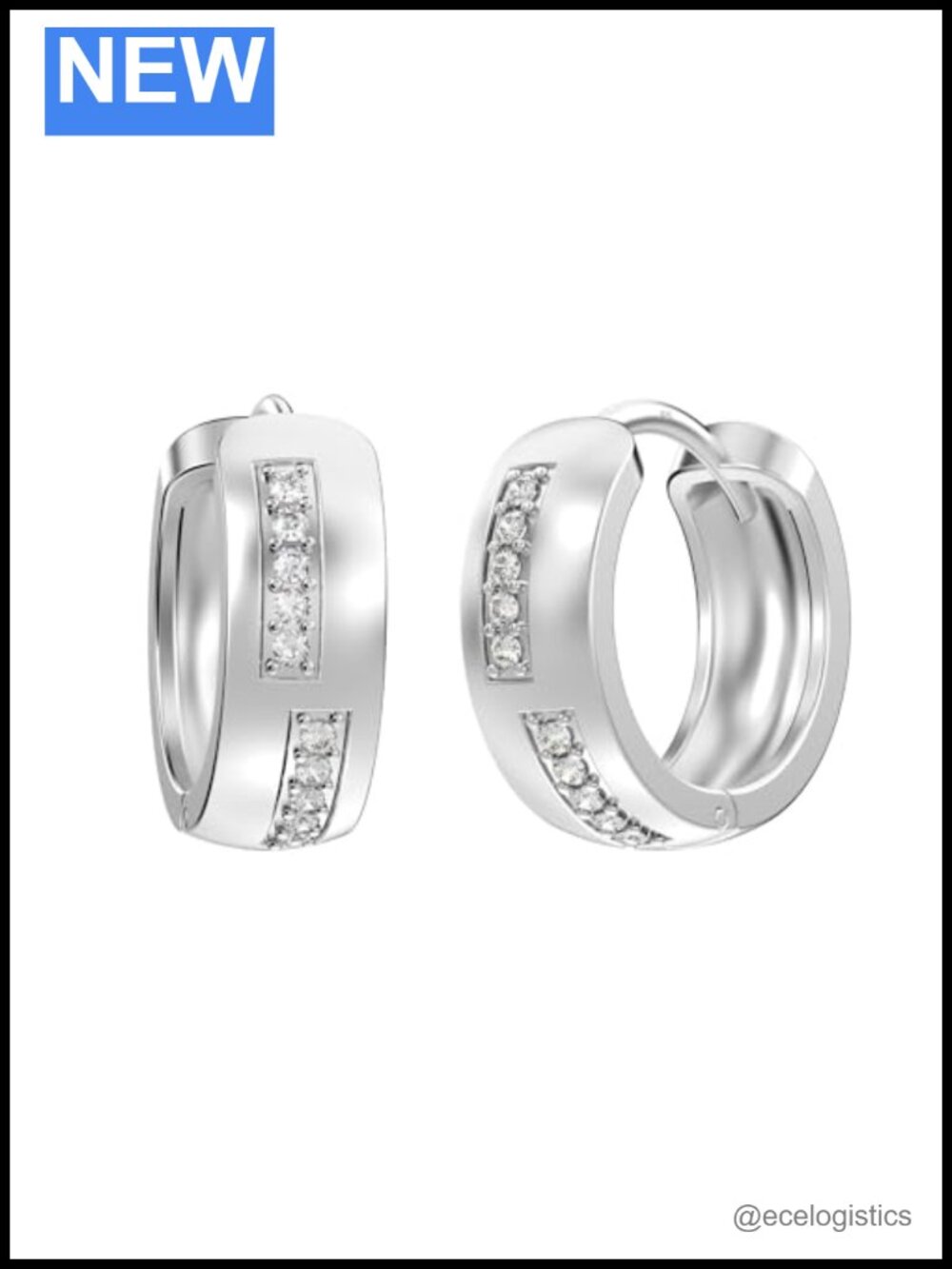 925 Sterling Silver Huggie Hoop Earrings Hinged Small Round Chunky